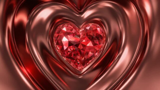 shining red heart with jewel