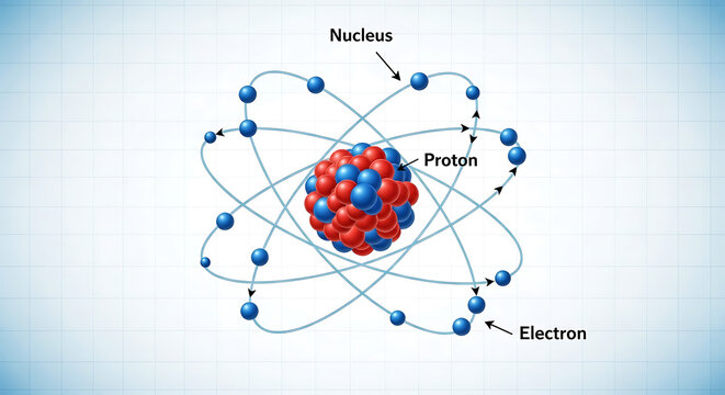 Detailed illustration of atomic structure model.