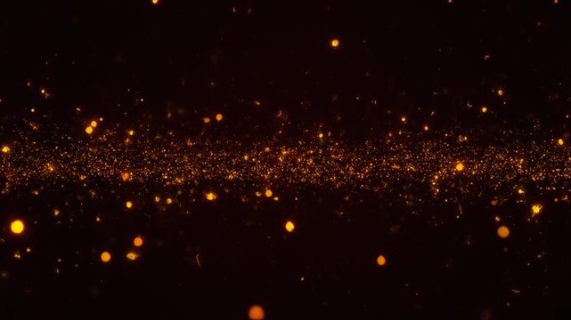 glowing particles floating in dark space