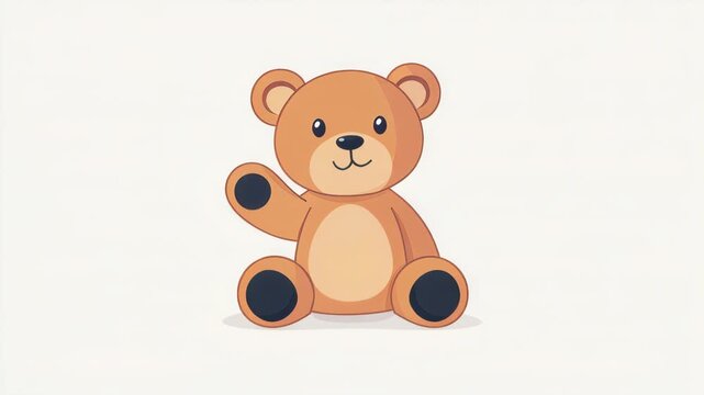 Amiable Teddy Bear: A charming teddy bear in playful pose, full of warmth, ready to bring comfort and joy to the one who sees.