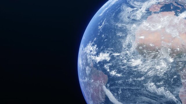 Rotating planet Earth from space.
