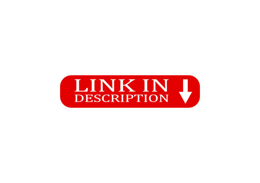 Link in Description Button Arrow Icon Stock Vector