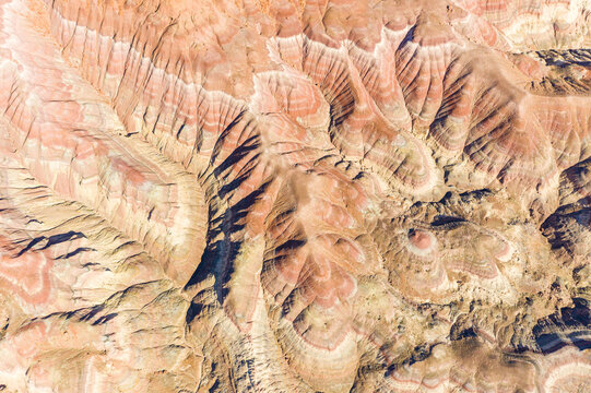 Aerial view of dry landscape over the Lower Hackberry Canyon, Utah, USA.