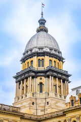 Obraz premium Illinois State Capitol in Spring in Springfield Illinois