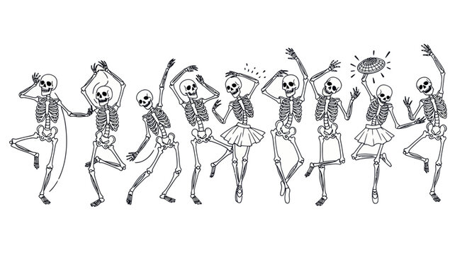 Dancing Skeletons, Halloween Party, Fun Celebration, Skeleton Ballet, Scary Skeleton