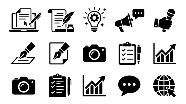 2026 Digital Copywriting Content Marketing Vector Icons Creative Branding Assets