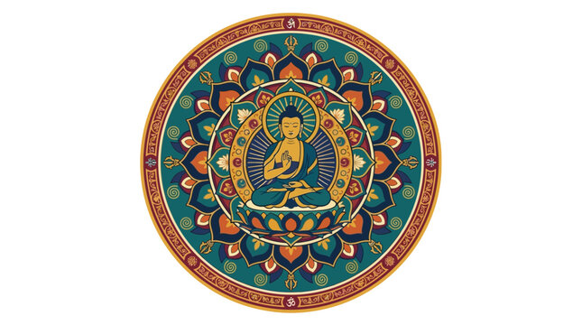 Buddha Mandala Art Meditation Spiritual Zen Buddhism Circle Pattern