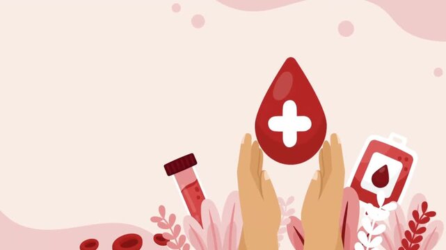 Vector illustration video with a theme about blood donation