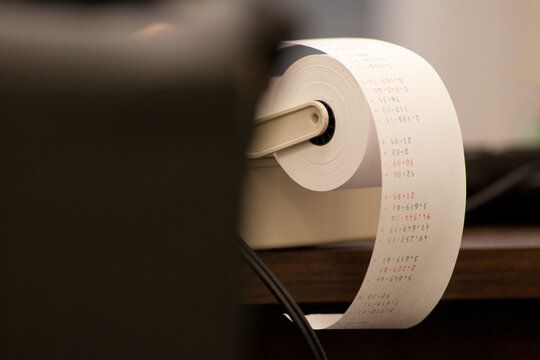 Adding machine nroll of paper