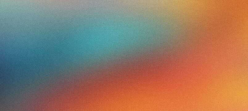 Abstract grainy gradient background with soft orange and teal colors, textured noise blur wallpaper for modern graphic design, vibrant colorful mesh backdrop for digital marketing projects.