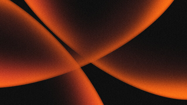 Overlapping Glowing Fluid Curves with Grainy Texture and Vibrant Orange Gradient