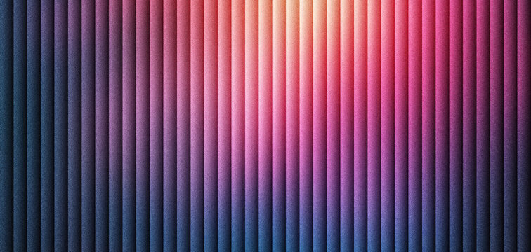 Abstract vertical line background with vibrant neon pink and blue gradient. Modern geometric pattern texture with rhythmic parallel stripes. Colorful digital art backdrop for tech designs.