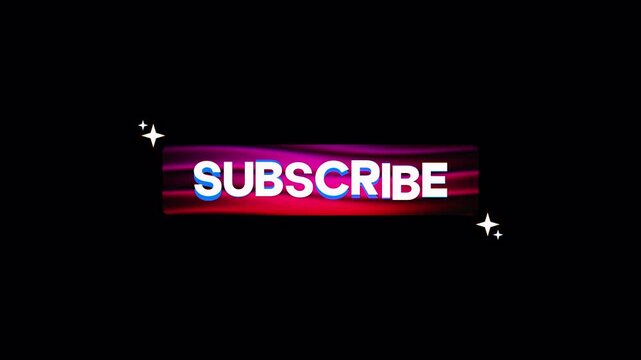 Animated Subscribe Button with Glitch Effect and Sparkles