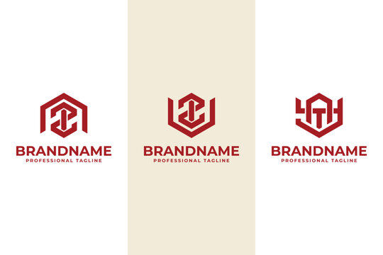 Letters NZI UZI YAT Hexagon Logo, for ZIN INZ ZIU IUZ ATY TYA Initials