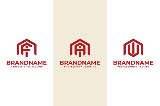 Letters NFI NAI NUI Hexagon Logo, for FIN INF FIN INA UIN INU Initials