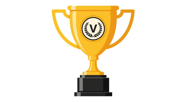 Golden Trophy Cup Award Winner Symbol.