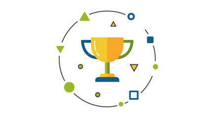 Obraz premium Golden Trophy Cup Award Symbol.