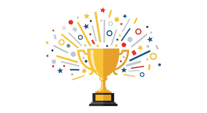 Golden Trophy Cup Award Symbol.