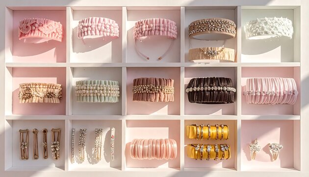 Variety of colorful hair clips displayed.