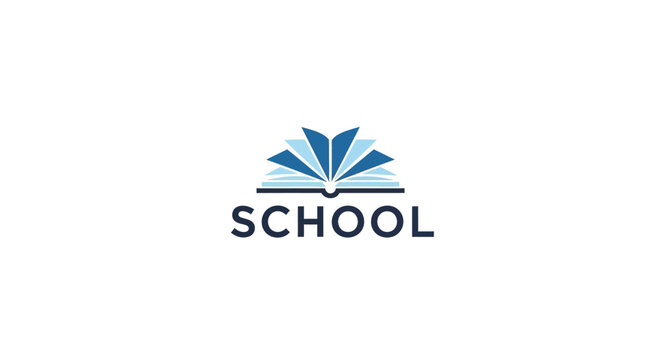 School logo with open book.