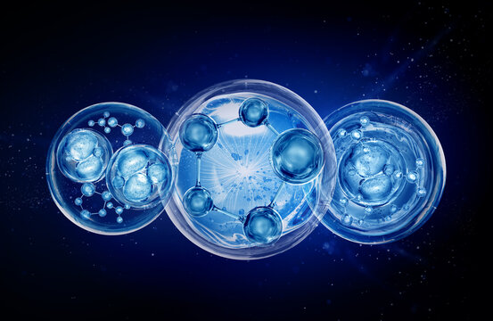 (NOT AI generate) bubble molecule background for cosmetic product
