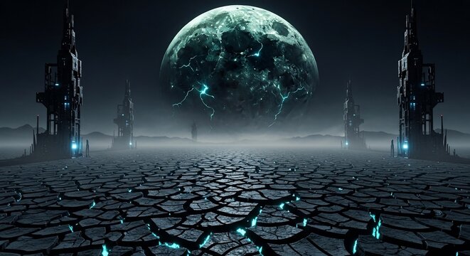 Abstract alien world landscape
