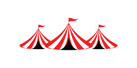 Circus tent icon carnival festival fair marquee top funfair symbol vector illustration © MDRifat