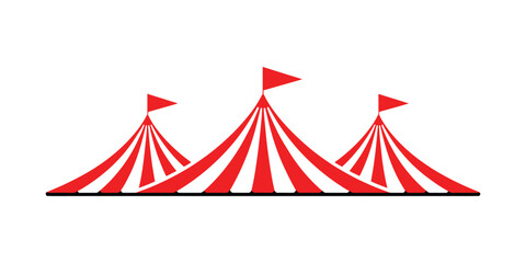 Circus tent logo carnival fair festival funfair symbol vector illustration © MDRifat