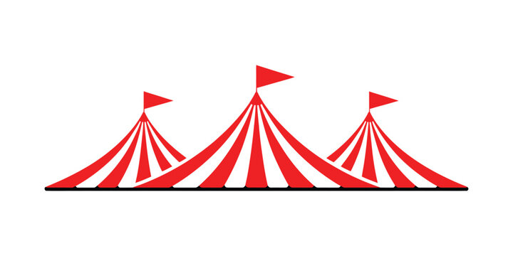 Circus tent logo carnival fair festival funfair symbol vector illustration
