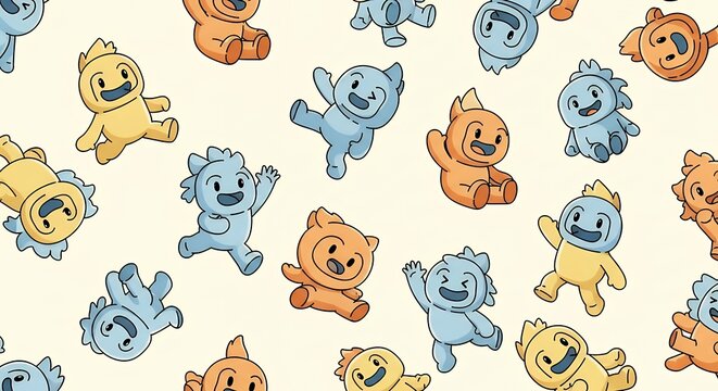 Cute cartoon teddy bears in various poses and colors