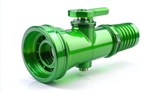 Green Anodized Aluminum Ball Valve for Industrial Applications.