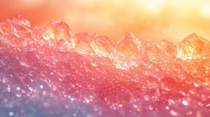 Fototapeta premium Abstract crystalline formation against warm gradient background offering a sense of wonder and