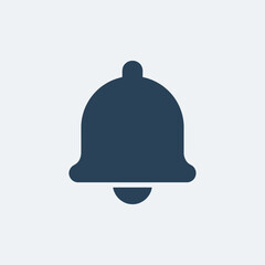 Fototapeta premium Dark Blue Notification Bell Solid Vector Icon for App Interface User Notification and Alert System Design Element