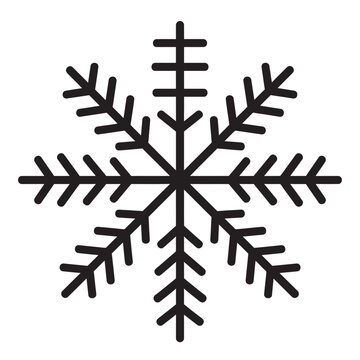Minimalist Six Pointed Snowflake Icon with Straight Parallel Bars Vector Illustration for Winter Season Graphic Design Projects