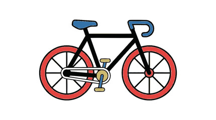 Fototapeta premium Bicycle flat vector illustration cute cartoon icon design