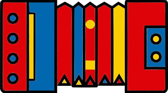 2D flat vector accordion illustr