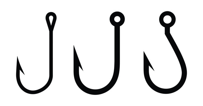Fishing hook icon vector illustration simple tool symbol