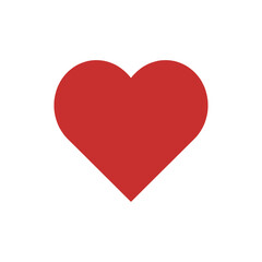 Fototapeta premium Flat Red Solid Heart Shape Icon Isolated on White Background Vector Graphic Representing Love Romance Passion and Valentine Day Decoration Elements