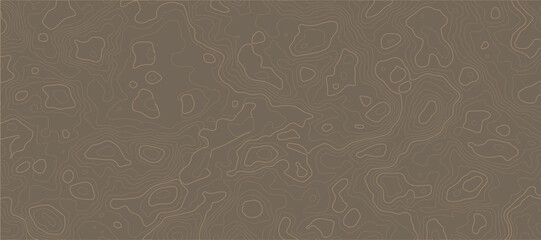 Seamless Topographic Contour Map Pattern Background in Beige With Abstract Terrain Lines Texture. © AHAMMED