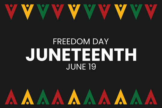 Modern Juneteenth background with colorful festive accents and bold typography, perfect for celebration banners, posters, and social media designs.