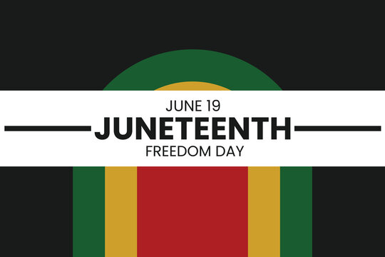 Elegant Juneteenth banner with layered stripe elements and bold typography for impactful freedom celebration visuals.
