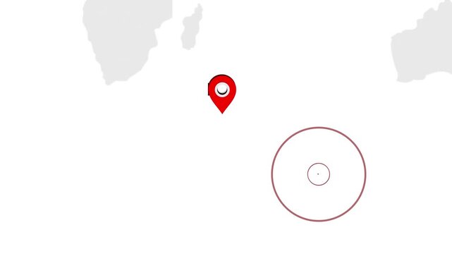 Heard Country Location Animation on Digital World Map