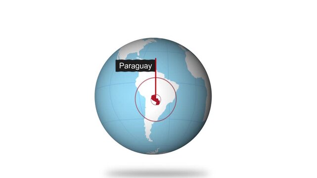 Paraguay Map Pointer with Global Context