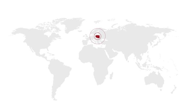 Poland Location Highlight on Global Map with Zoom Animation