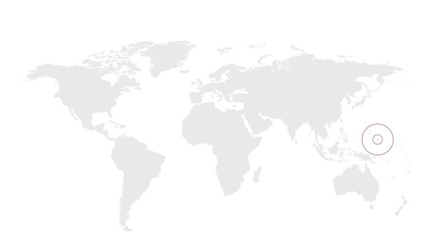 Guam Location Highlight on Global Map with Zoom Animation