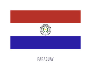 Obraz premium Flat vector illustration of the Paraguay national flag isolated on a white background for geography and travel design.