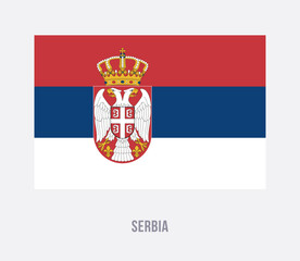 Fototapeta premium Flat vector illustration of the national flag of Serbia isolated on a white background for country symbol design.