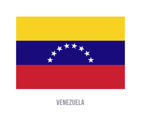 Fototapeta premium Flat vector illustration of the national flag of Venezuela isolated on a white background for country symbol design.