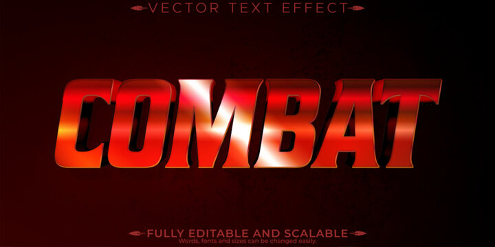 Combat editable text effect, editable fire and battle text style