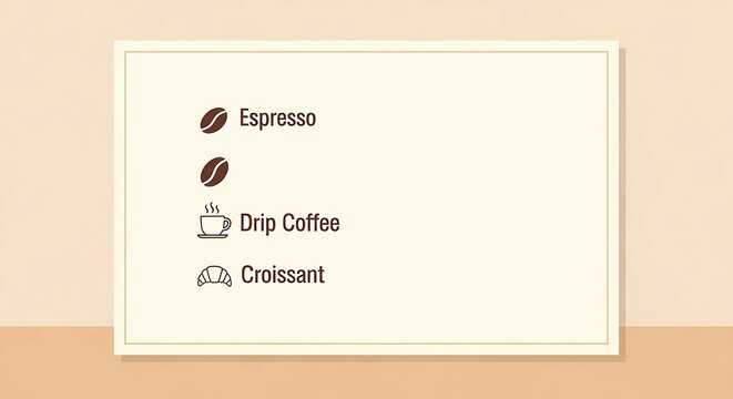 Coffee and Croissant Breakfast Menu.